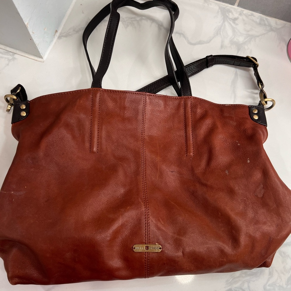 Lucky Brand Leather tote-style bag - $30